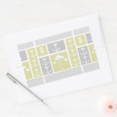 黄色航海のと灰色のいかり魚の天気表 長方形シール (封筒)