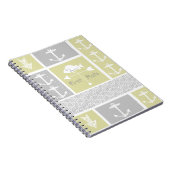 黄色航海の灰色いかり魚風景風景画 ノートブック (右側)