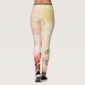 黄色色彩の鮮やかの手花印刷レギンス レギンス (裏面)