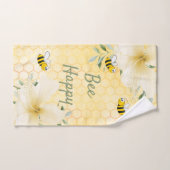 黄色花模様ハニカム バスタオルセット (ハンドタオル)