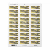 黄色芸術的色の花 ラベル (フルシート)