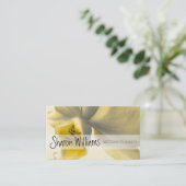 黄色芸術的色の花 名刺 (スタンド正面)