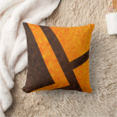 黄色茶色の抽象的なモザイクタイルパターン クッション (ブランケット)