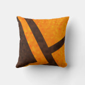 黄色茶色の抽象的なモザイクタイルパターン クッション (裏面)