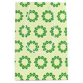 黄色葉の円に緑の ミディアムペーパーバッグ (正面)