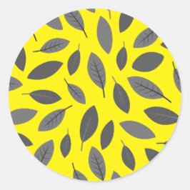 黄色葉上の ラウンドシール