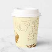 黄色葉金ゴールドヒョウ紙カップ。 紙コップ (裏面)