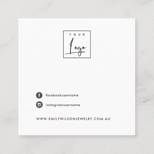 黄色薄紫バラフローラスタッドイヤリングディスプレイ スクエア名刺 (裏面)