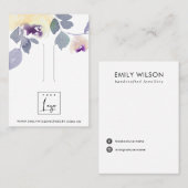 黄色薄紫バラフローラヘアクリップピン表示装置 名刺 (正面/裏面)