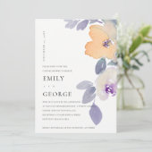 黄色薄紫紫バラフローラ対シャワーカード サンキューカード (スタンド正面)