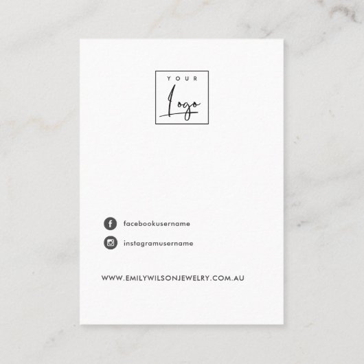 黄色薄紫紫フローラ2スタッドイヤリングディスプレイ 名刺 (裏面)