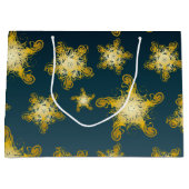 黄色装飾星模様 ラージペーパーバッグ (正面)