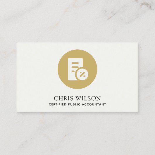 黄色計モダン算アイコン会計税 名刺 (正面)