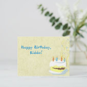 黄色誕生日はがき ポストカード (スタンド正面)