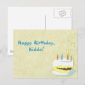 黄色誕生日はがき ポストカード (正面/裏面)