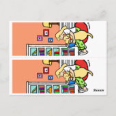 黄色読いラブラドールしおりRooの女の子 ポストカード (裏面)