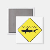 黄色警告いサメの標識磁石 マグネット (正面/裏面)