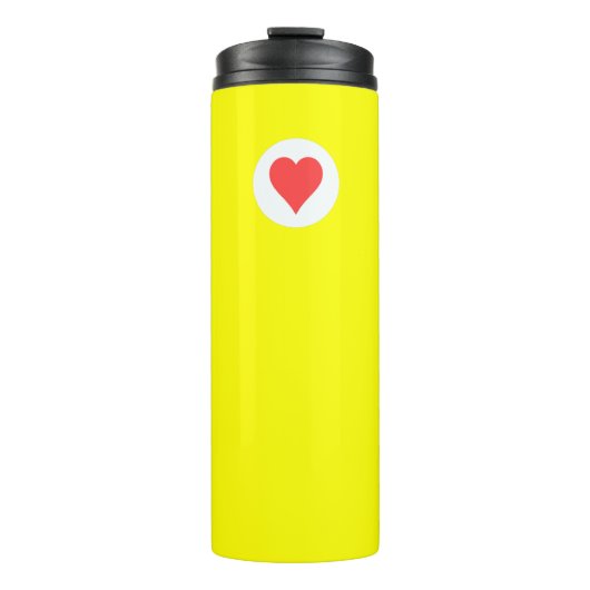 黄色赤いハート タンブラー (正面)