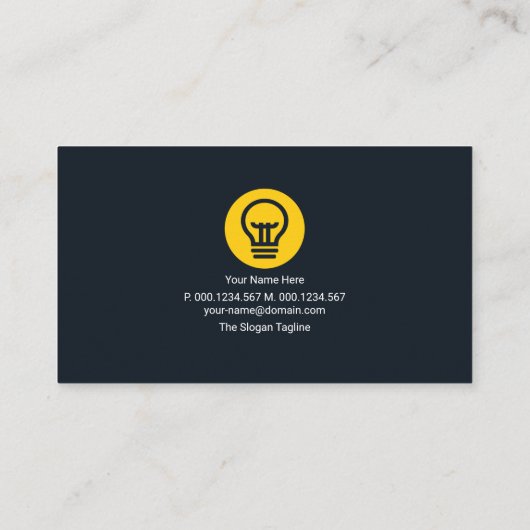 黄色輝く電灯看板 名刺 (裏面)