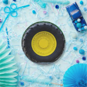 黄色農用トラクタホイール ペーパープレート (パーティー)