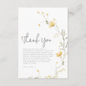 黄色野花优雅波西米亚风格婚前派对祝福 サンキューカード (正面)