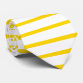 黄色金ゴールドおよび白く横ストライプのなタイ ネクタイ (ロール)