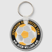 黄色金ゴールドとホワイトサッカー⚽キーチェーン キーホルダー (裏面)