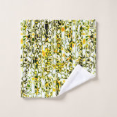 黄色金ゴールドと黒チーズプリントタオルセット バスタオルセット (ウォッシュタオル)