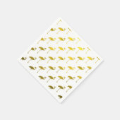 黄色金ゴールドフラミンゴフェイクメタリックフォイル熱帯 スタンダードカクテルナプキン (角)