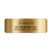 黄色金ゴールドブラシ仕上げメタルスクリプトアドレス ラベル (正面)