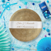 黄色金ゴールドブレンドパーソナライズされた記念日プレート ペーパープレート (パーティー)