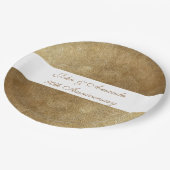 黄色金ゴールドブレンドパーソナライズされた記念日プレート ペーパープレート (アングル)