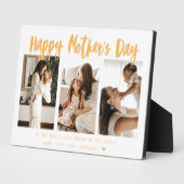 黄色金ゴールド書道3写真母の日 フォトプラーク (側面)