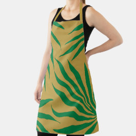 黄色金ゴールド緑葉部葉部模様アフリカ エプロン