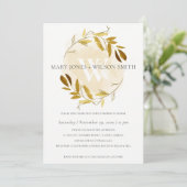 黄色金ゴールド葉リース対シャワーカード サンキューカード (スタンド正面)