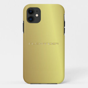黄色金ゴールド金属パターンカスタム文字 iPhone 11 ケース