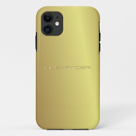 黄色金ゴールド金属パターンカスタム文字 Case-Mate iPhoneケース (裏面)