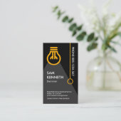 黄色電球スイッチ(電気) 名刺 (スタンド正面)