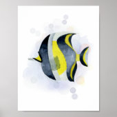 黄色青熱帯魚海洋テーマ ポスター (正面)