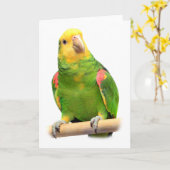 黄色頭のアマゾン カード (黄色い花)