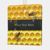 黄色飛んでいるハニカムカスタム セラミックオーナメント (左)