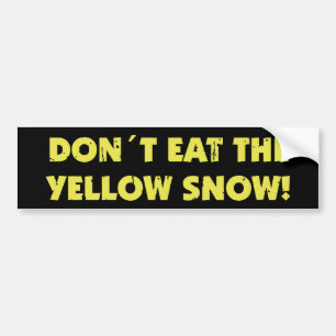 黄色食べの雪を避ける バンパーステッカー