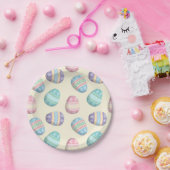 黄色飾の可愛いイースターエッグ ペーパープレート (パーティー)