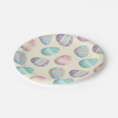 黄色飾の可愛いイースターエッグ ペーパープレート (アングル)