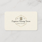 黄色養蜂ロゴ ゴールドクマバチ ハチミツの巣 名刺 (正面)