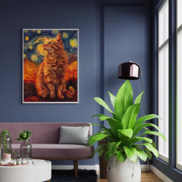 黄色魅力的猫ポスター愛らしい猫スケッチ ポスター