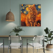 黄色魅力的猫ポスター愛らしい猫スケッチ ポスター