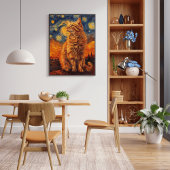 黄色魅力的猫ポスター愛らしい猫スケッチ ポスター