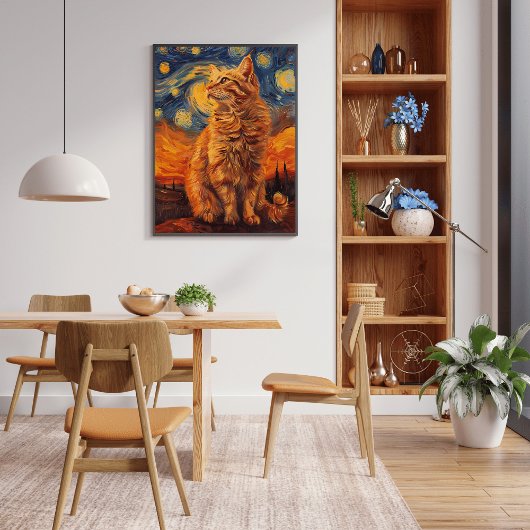 黄色魅力的猫ポスター愛らしい猫スケッチ ポスター