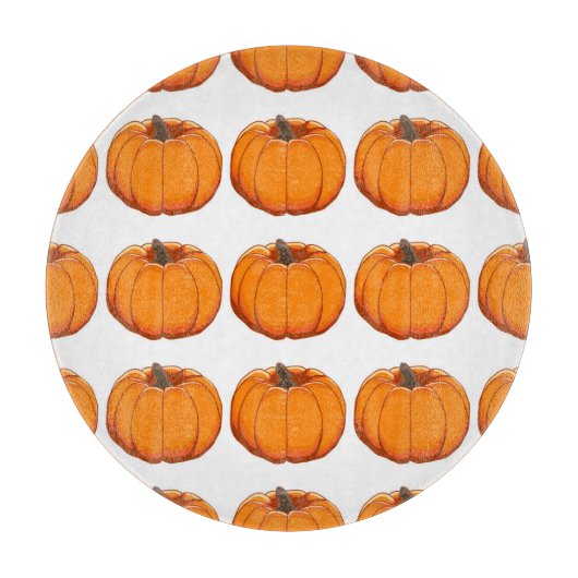 黄色鮮やかいカボチャイラストレーション。 カッティングボード (正面)